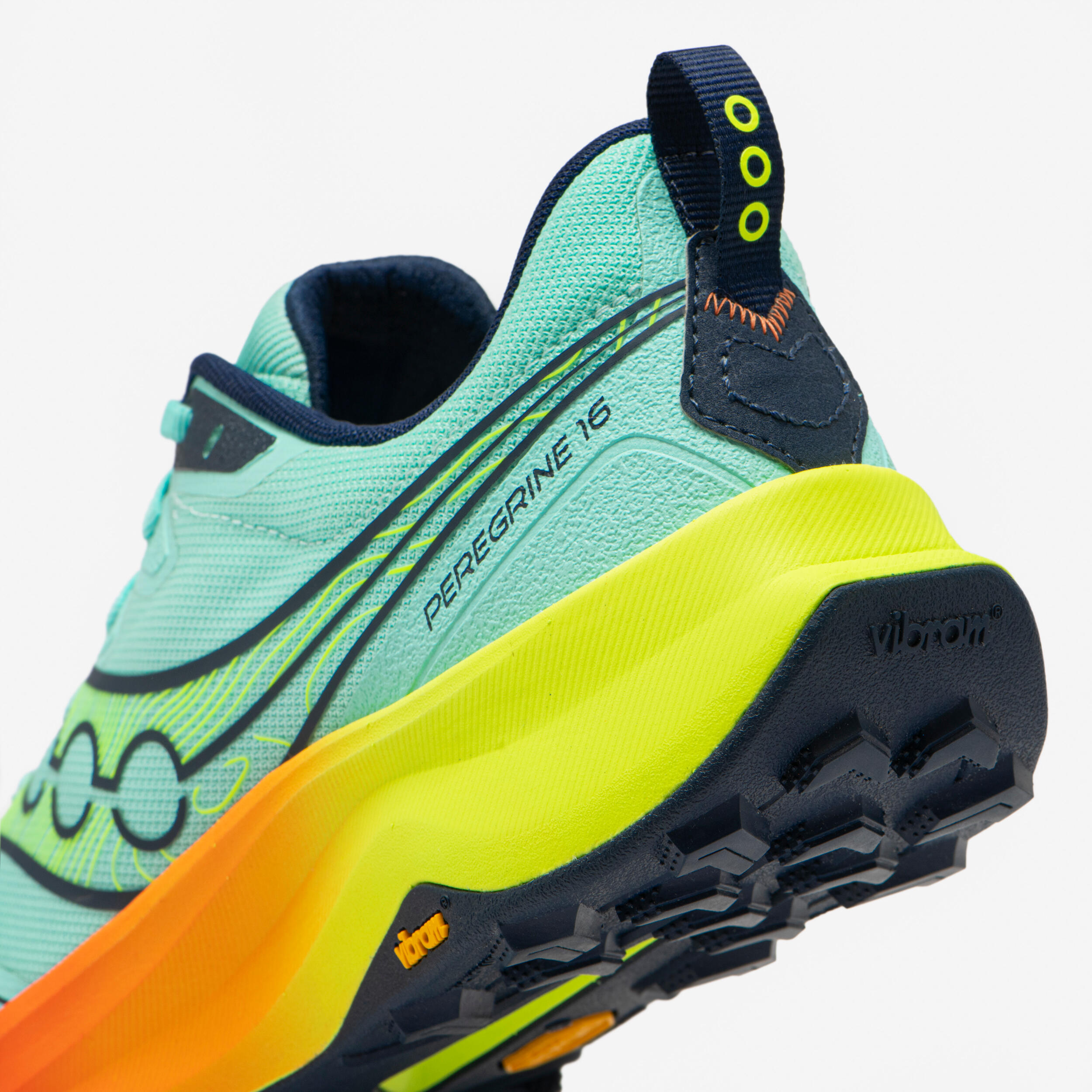 Trailrunning-Schuhe Herren, Saucony Peregrine 16, Grün Gelb Orange 7/7