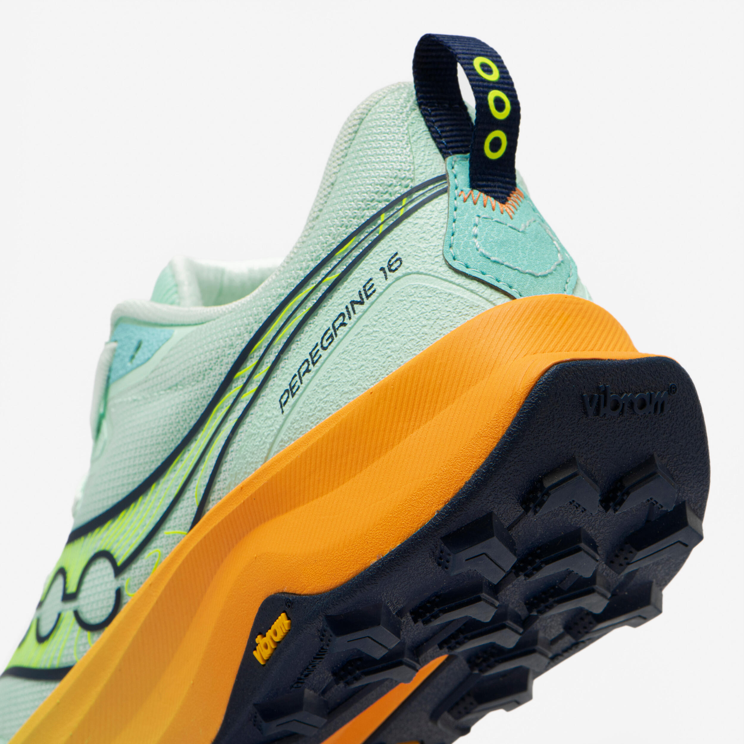 Chaussures de running femme, Saucony Peregrine 16 bleu et jaune 7/7