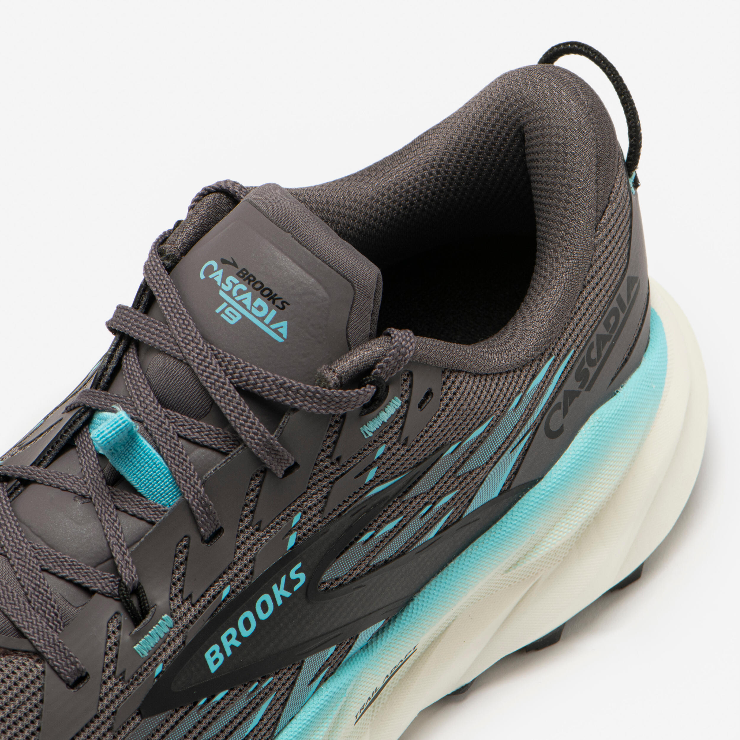 Chaussures de Trail Running Femme, Brooks Cascadia 19 gris et bleu 6/7