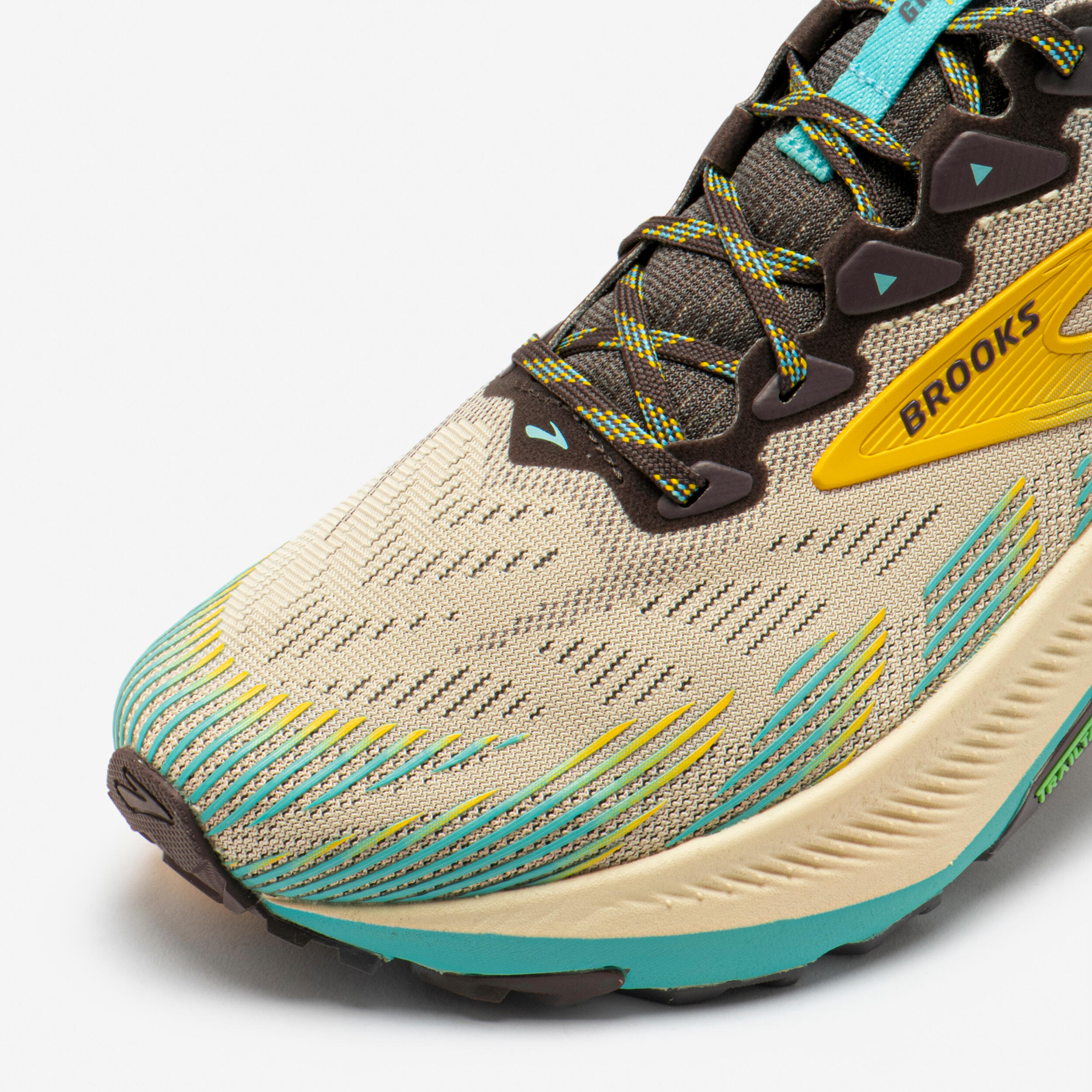 Chaussures de running trail homme, Brooks ghost, jaune bleu 5/7