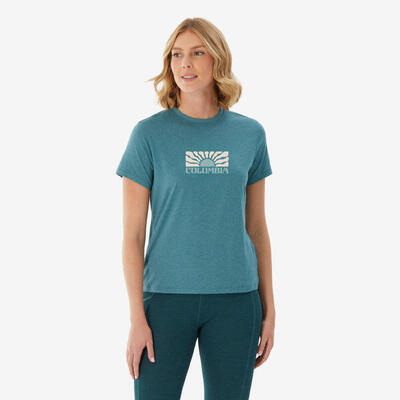 T-shirt trekking donna Columbia gialla