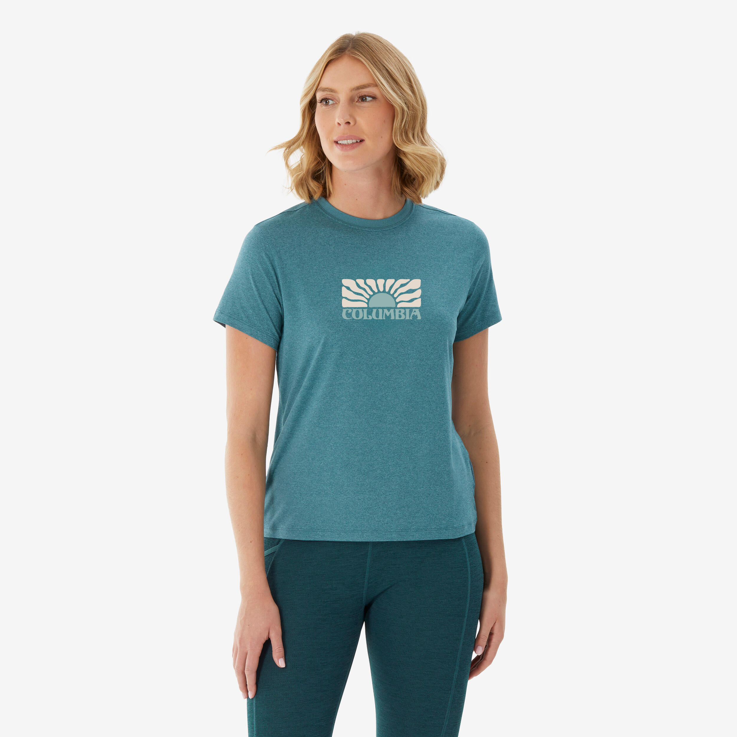 Tricou Columbia Drumeție Verde Damă