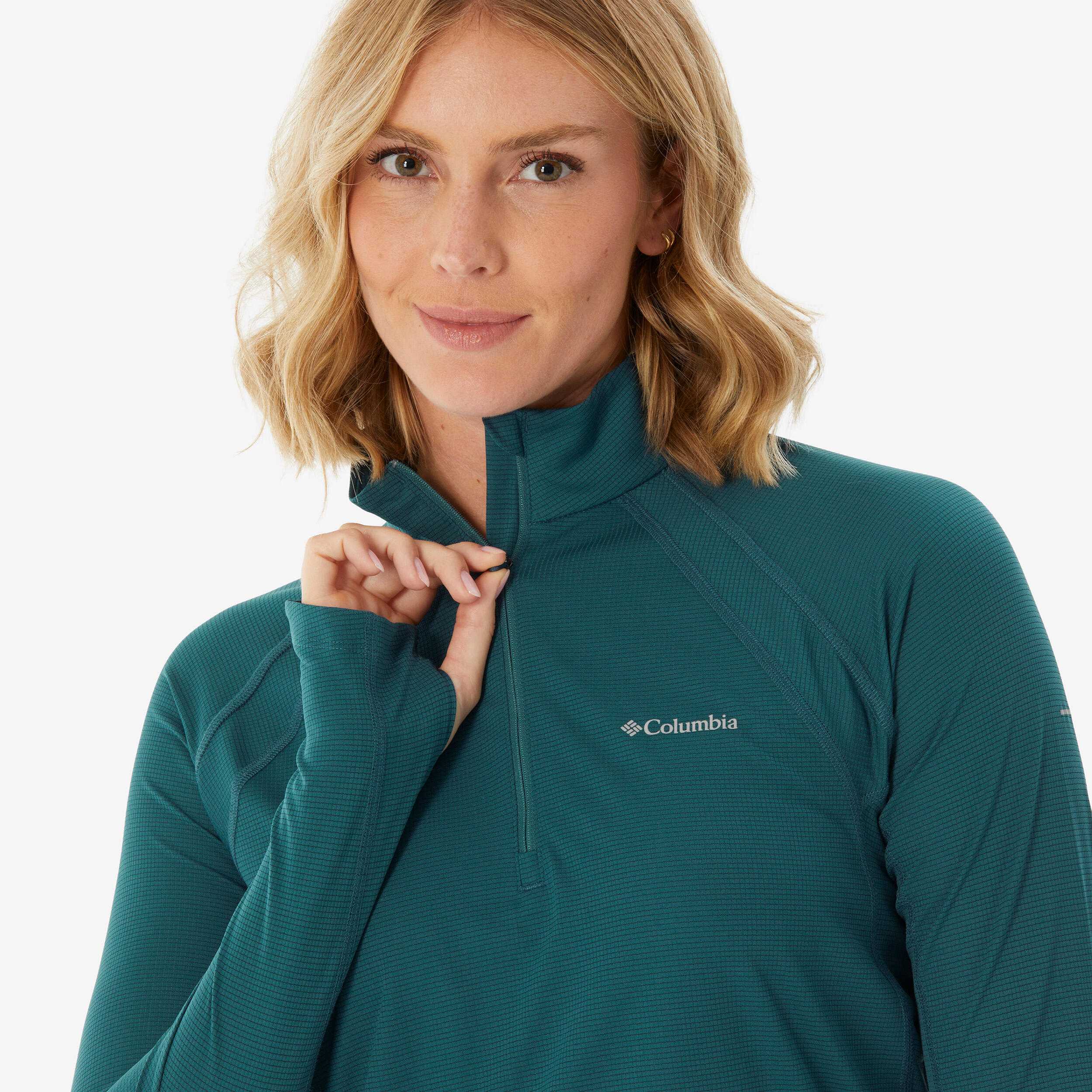T-shirt trekking donna Columbia STEALTH SPRING blu 3/4