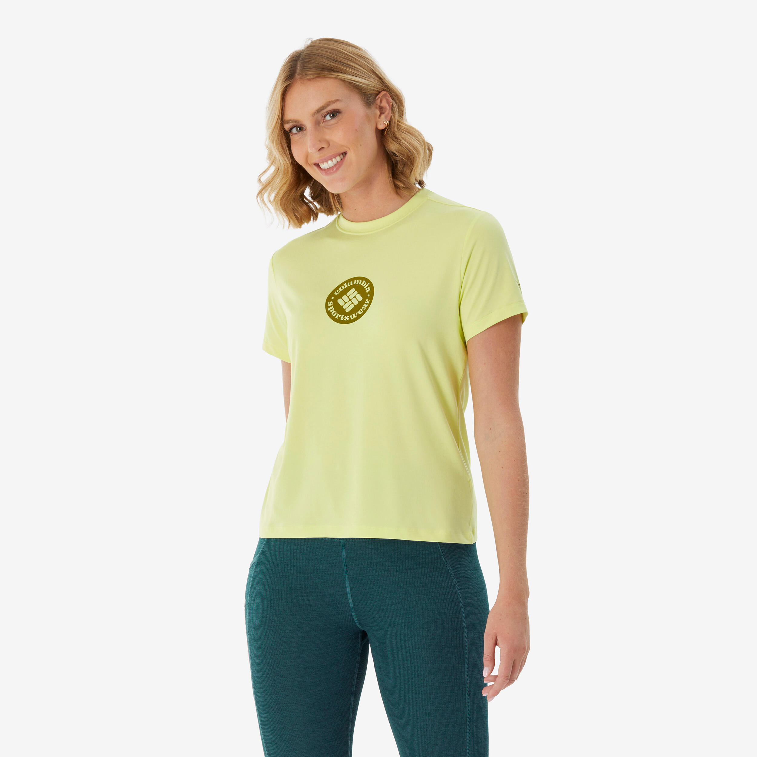 Tricou Columbia Drumeție Verde Damă