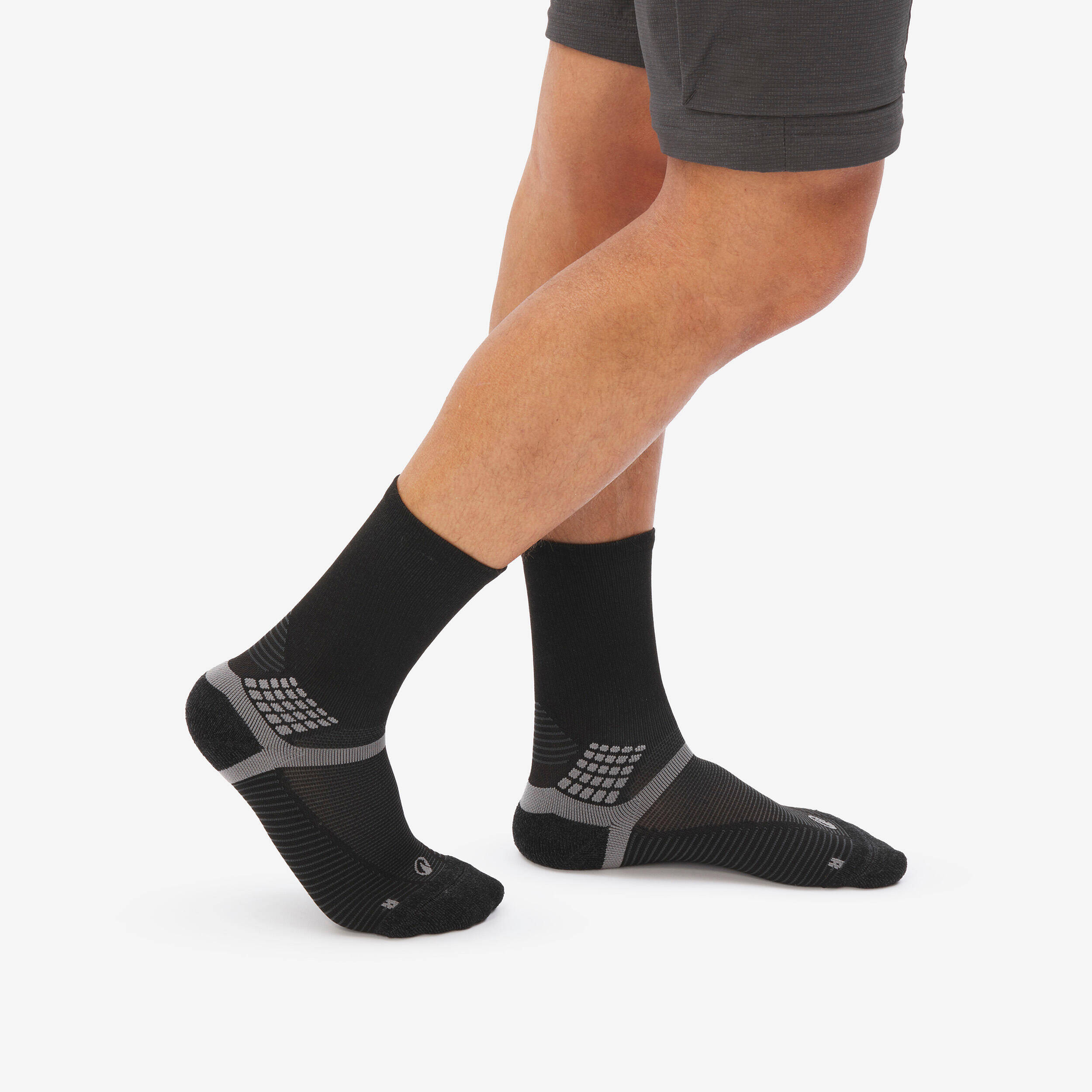 Adult high hiking socks (2 pairs) Hike 500 - Black -  3
