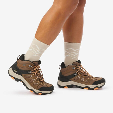 Черевики жіночі MH500 для гірського туризму водонепроникні коричневі