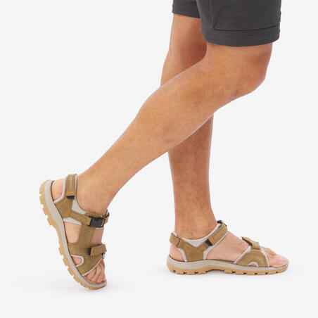 Сандалі шкіряні чоловічі NH500 для гірського туризму коричневі