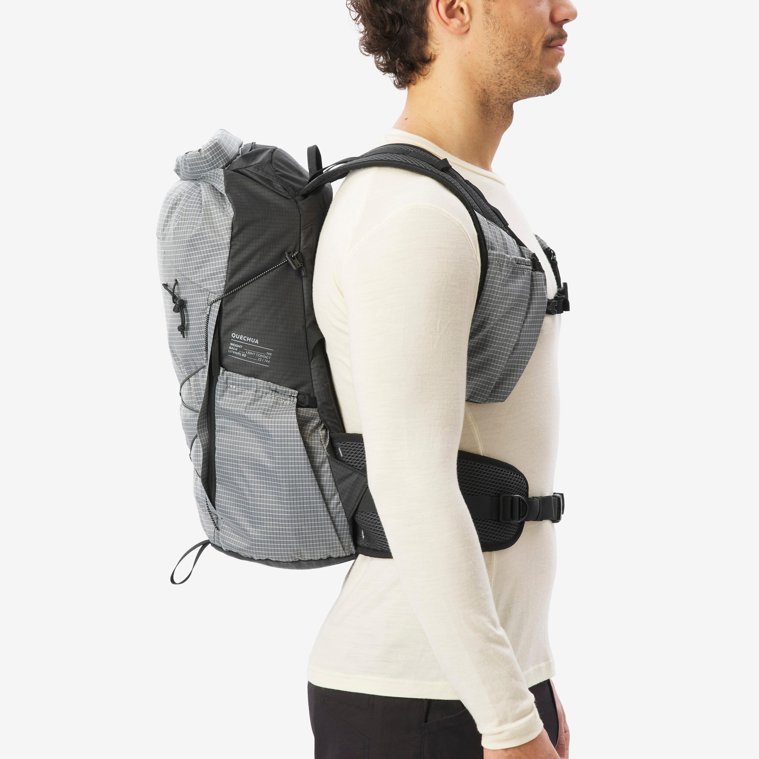 Rolltop Hiking Backpack 22 L, MH 500 Light - QUECHUA