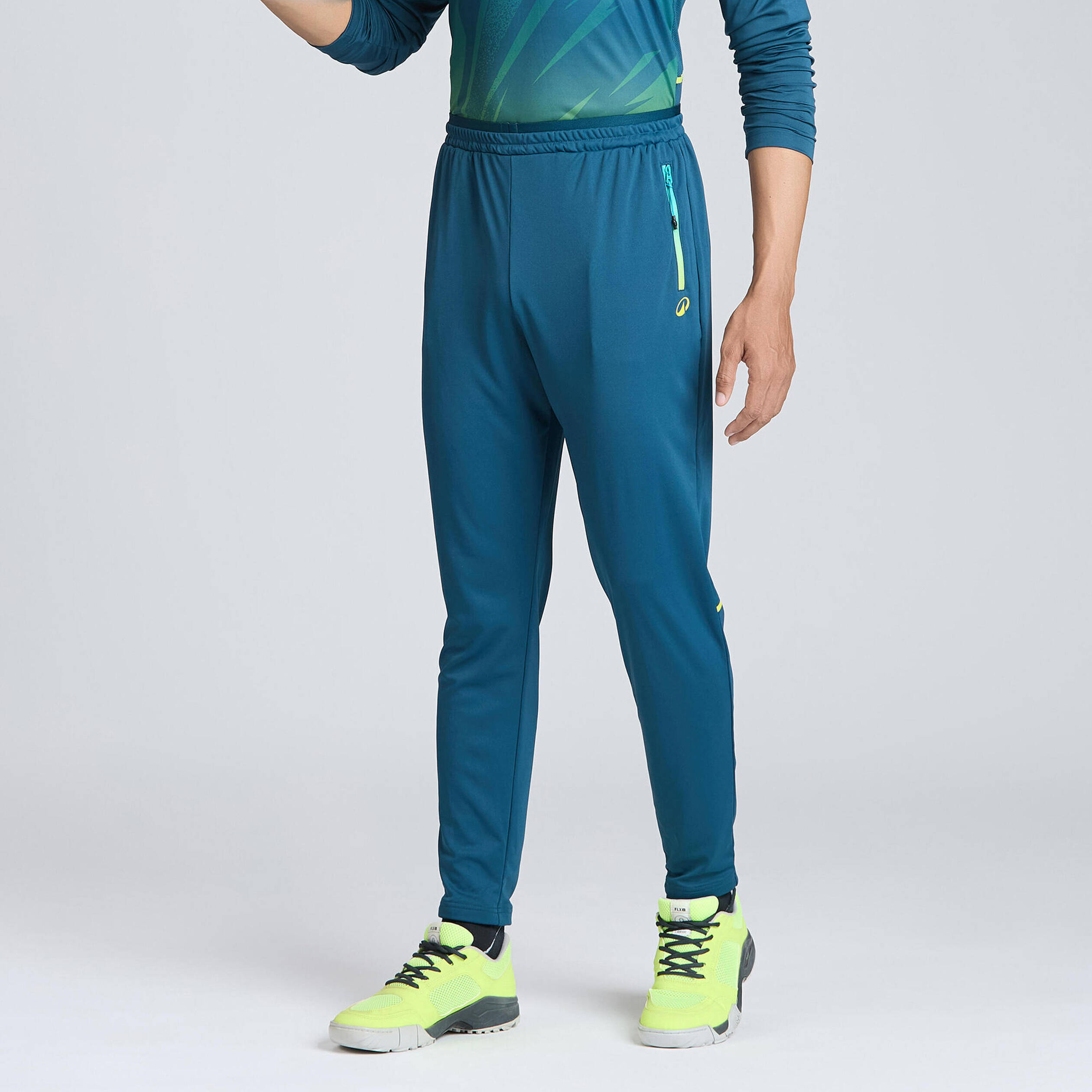 Men Cricket Trousers Tapered Fit & Stretchable TP500 - Turquoise