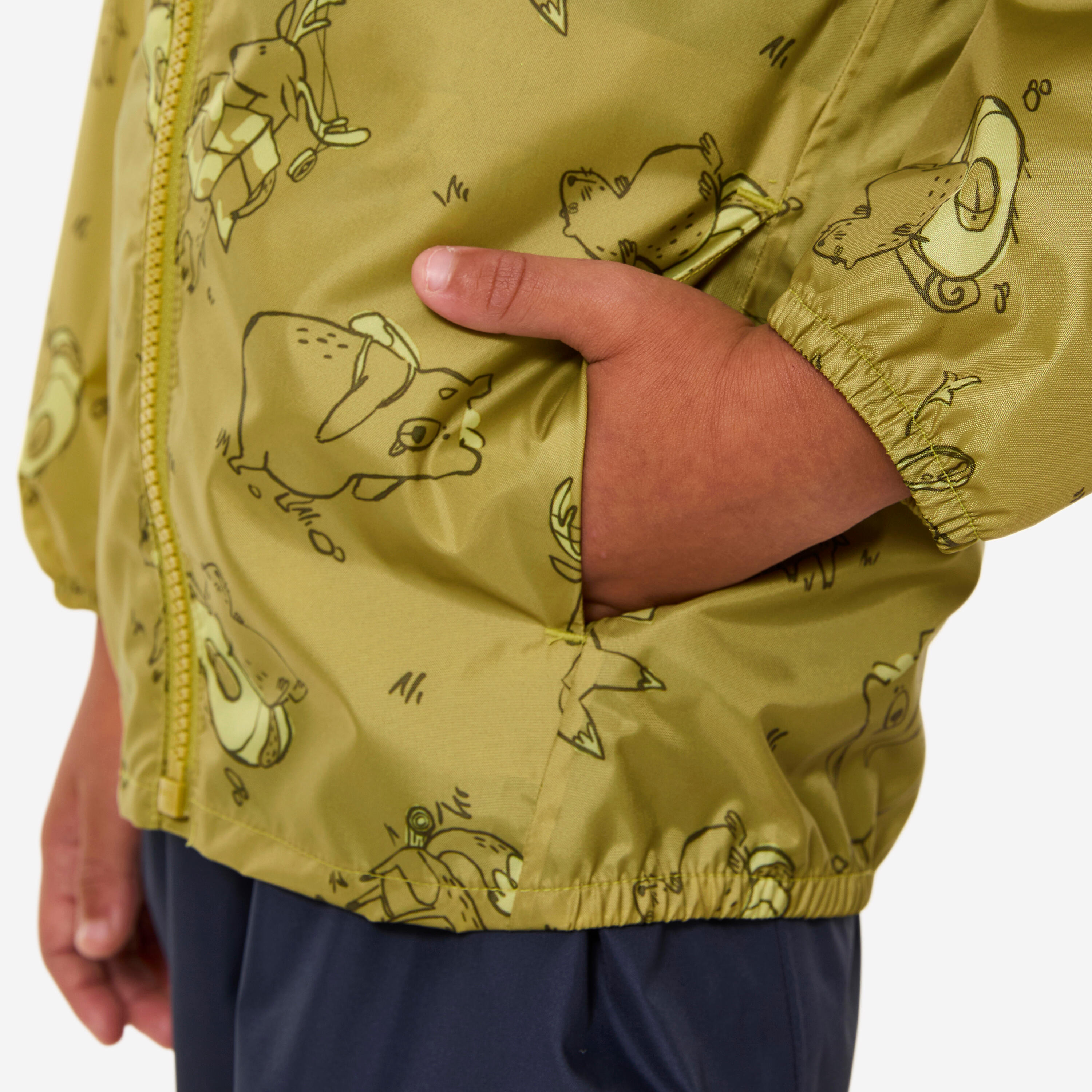 Veste imperméable de randonnée enfant 2-6 ans, MH100 zip kid vert 5/9