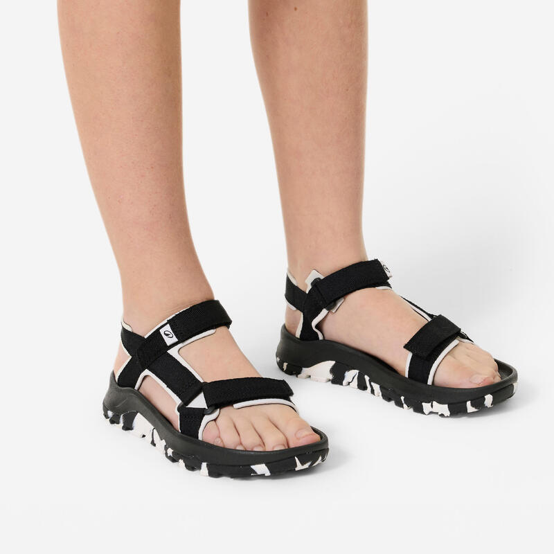 Çocuk Outdoor Cırt Cırtlı Sandalet - Siyah - NH500