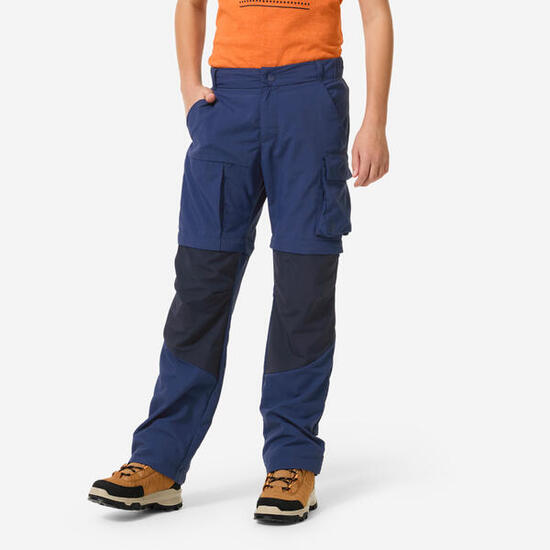 Pantalon modulable de randonnée enfant 7-15 ans, MH500 bleu