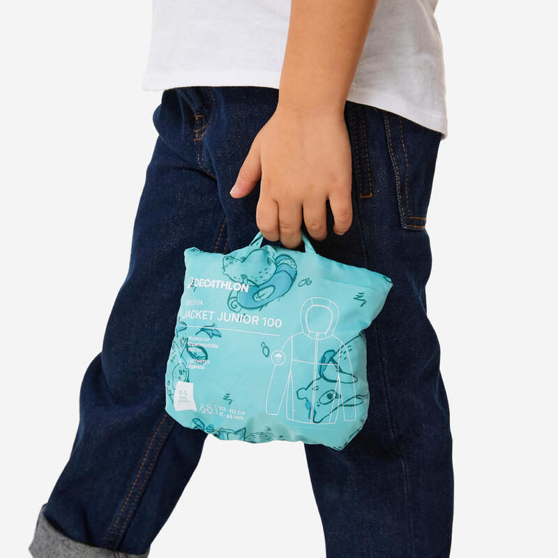 Dětská turistická nepromokavá bunda na zip MH 100 Kid 2–6 let