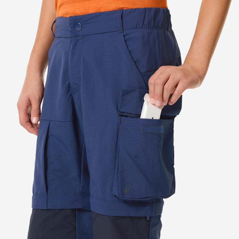 Pantaloni drumeție modulabili pt. copii cu vârsta între 7-15 ani, MH500 albastru