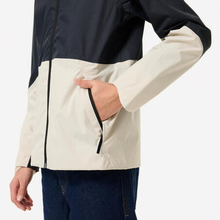 Куртка MH500 для туризму водонепроникна для дітей від 7 до 15 років сіра