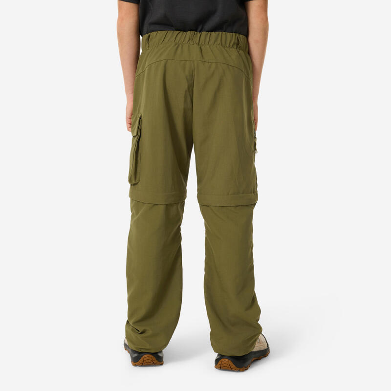 Pantalon de drumeție convertibil, copii, 7-15 ani, MH500 verde
