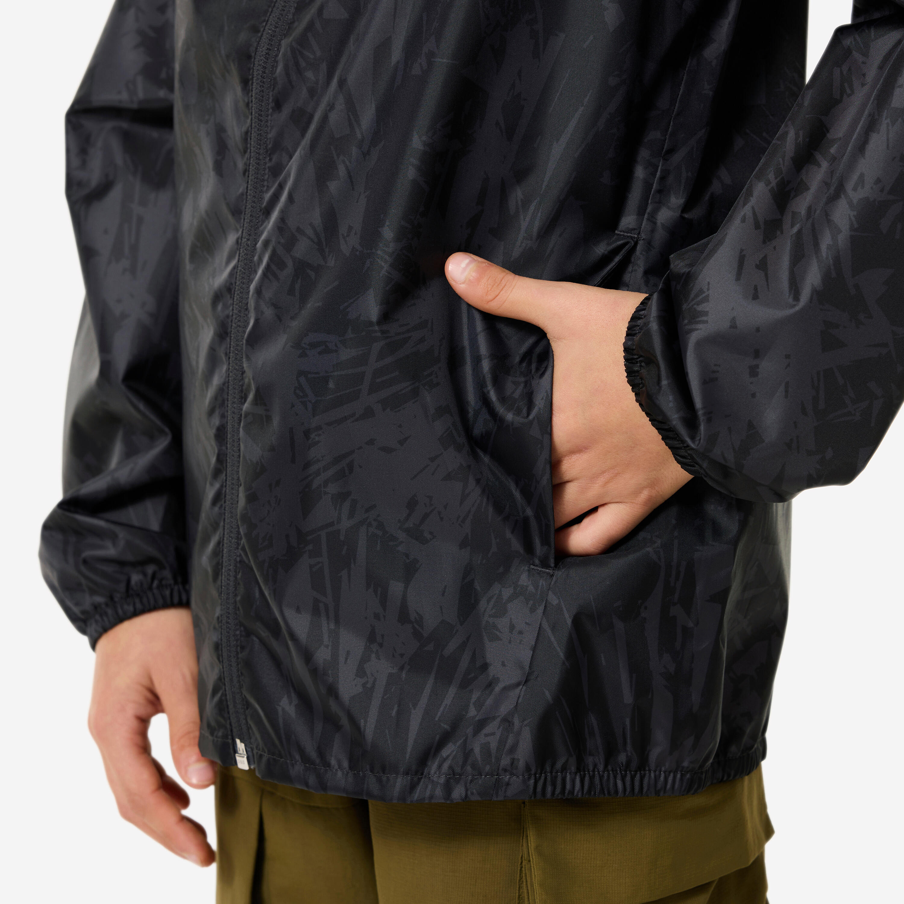 Veste imperméable de randonnée enfant 7-15 ans, MH100 zip gris 5/7