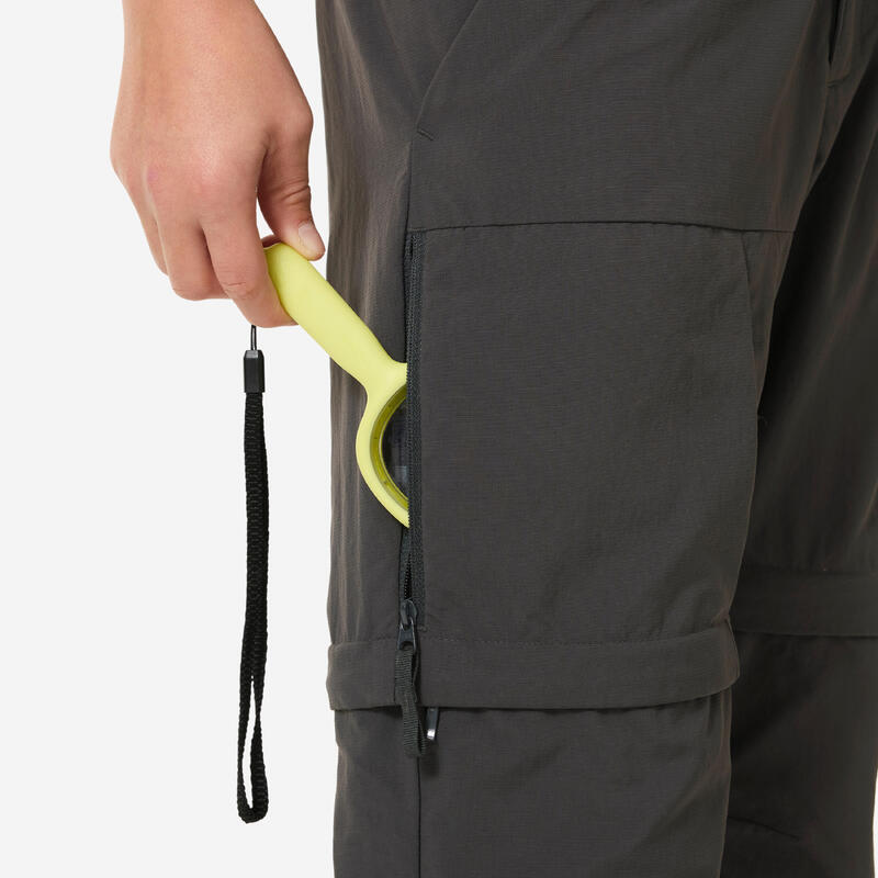 Pantaloni drumeție modulabili pt. copii cu vârsta între 7-15 ani, MH500 Gri