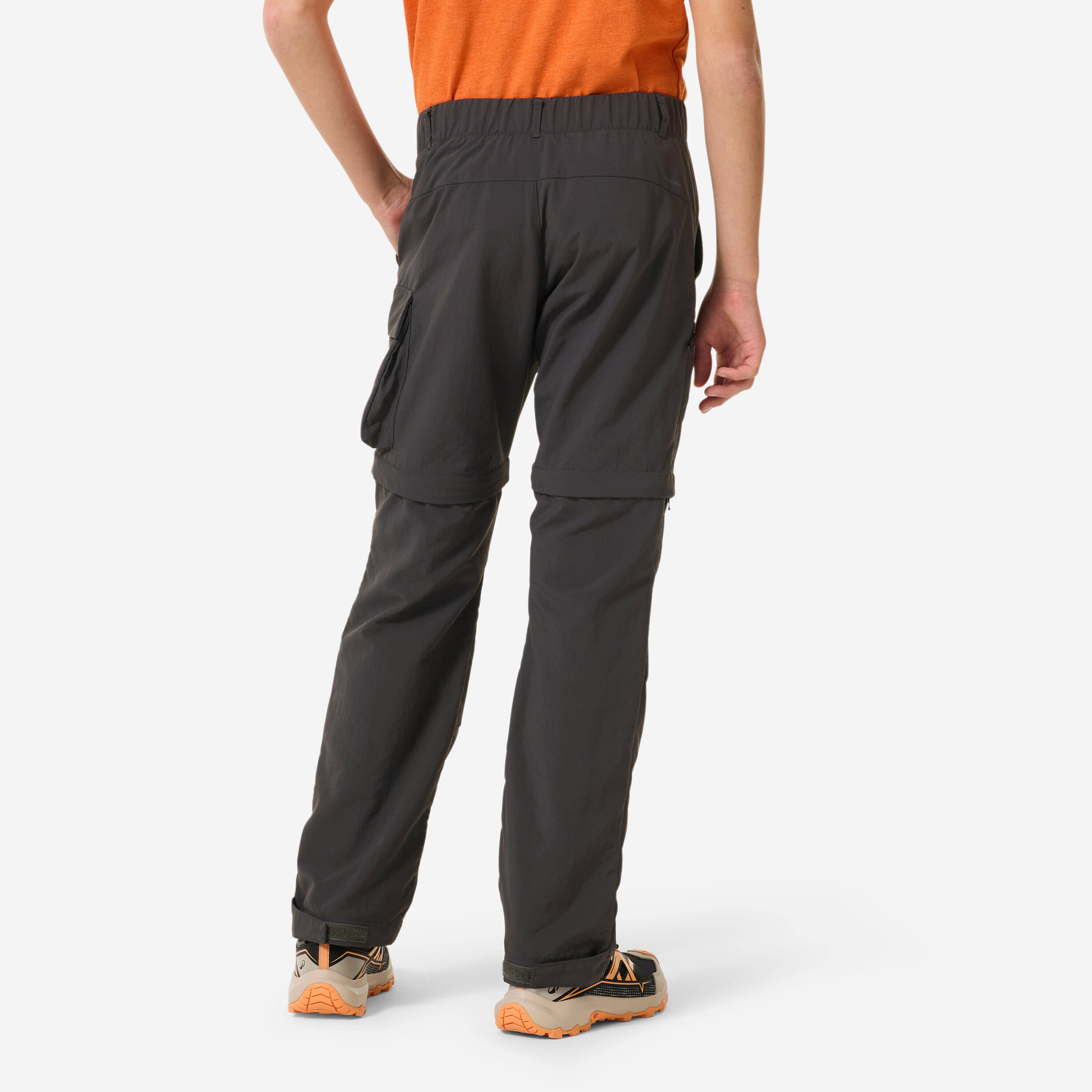 Kids’ Convert. Hiking Trousers 7-15 years, MH500 - Grey -  4