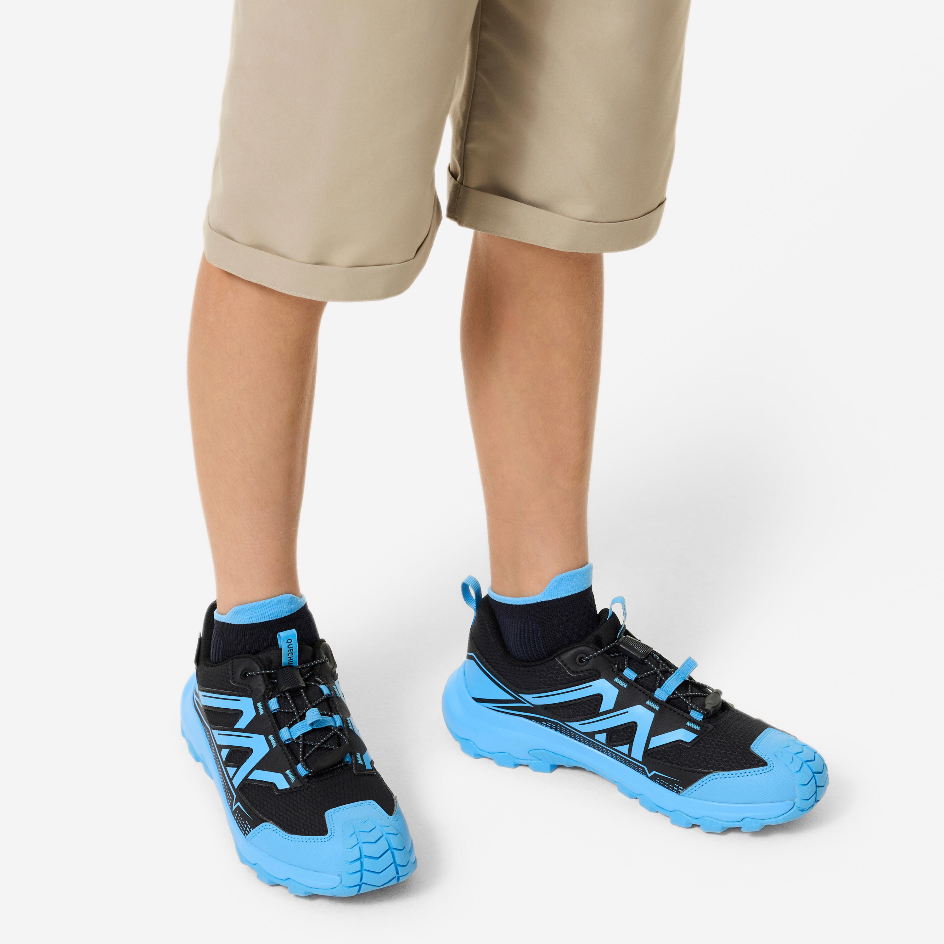 Kids’ Waterproof Hiking Boots, sizes 2.5-5, CROSSROCK LOW WTP - QUECHUA