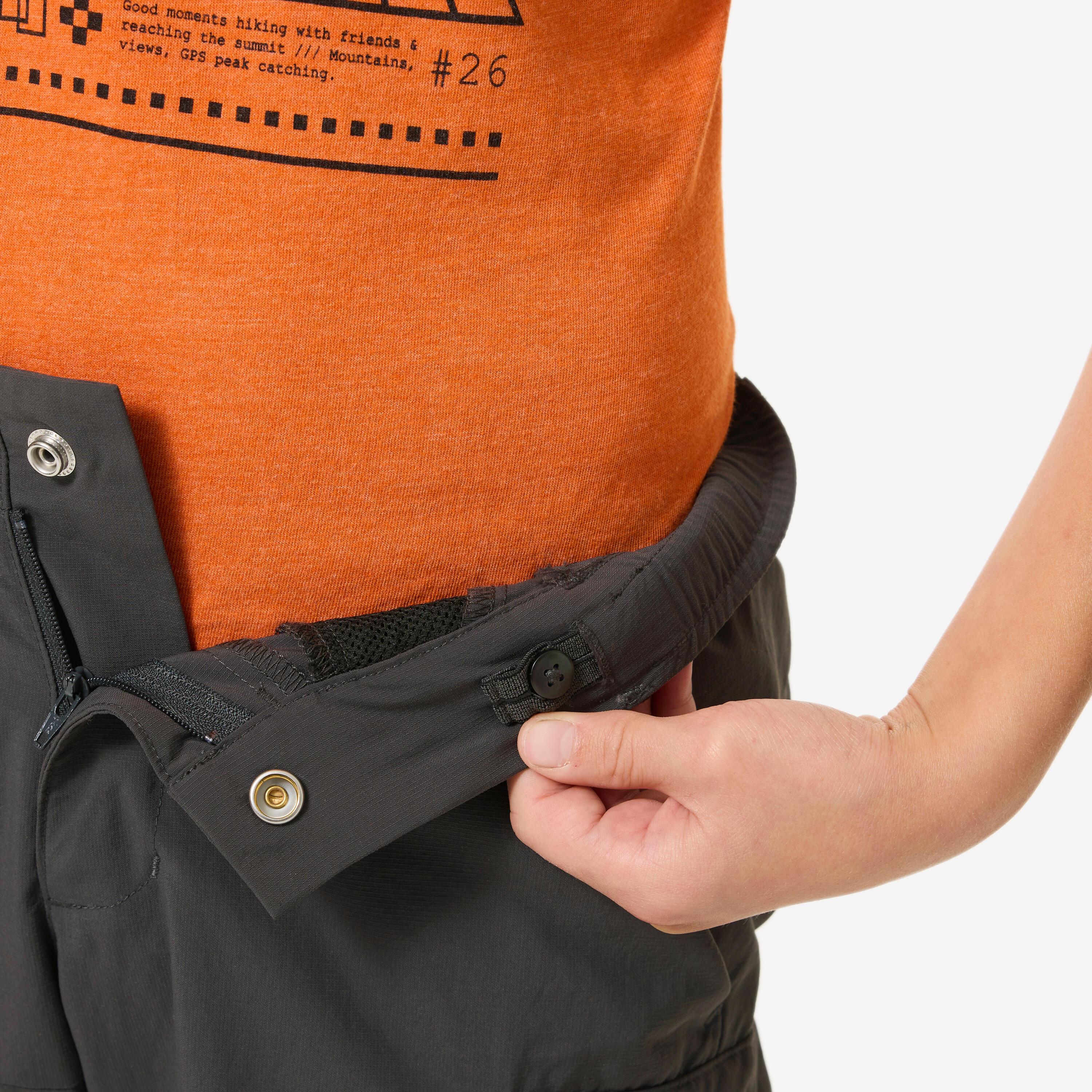 Pantalon de randonnée convertible enfant, MH 500 10/11