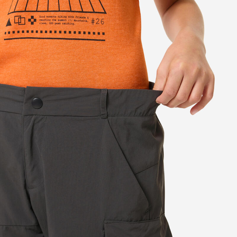 Pantaloni drumeție modulabili pt. copii cu vârsta între 7-15 ani, MH500 Gri