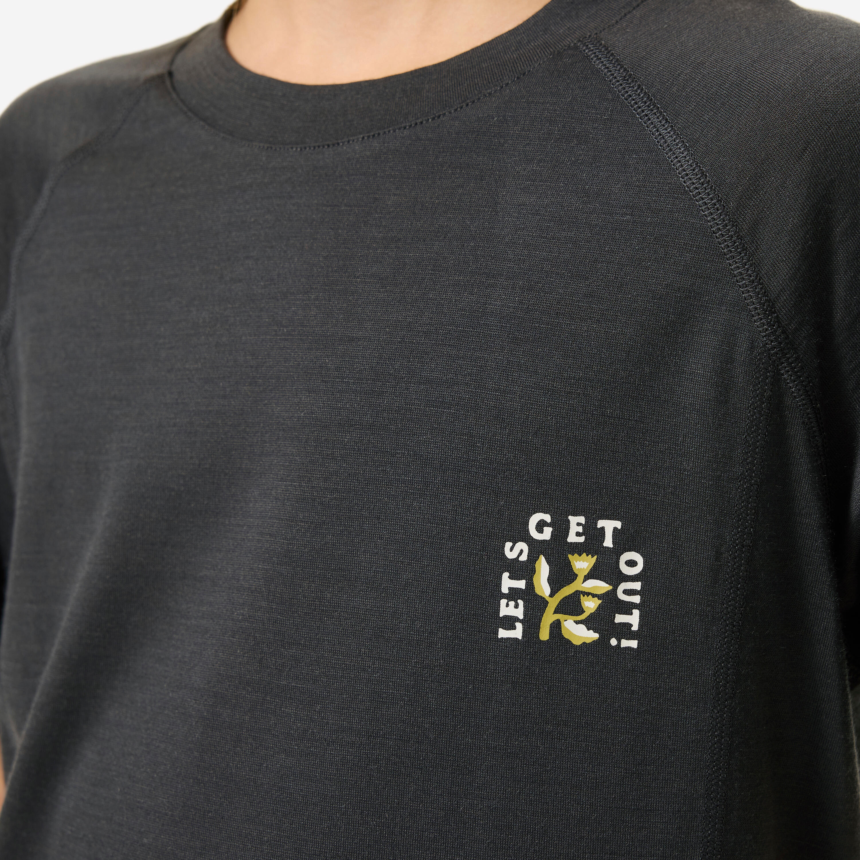 T-shirt de Caminhada Lã Merino Criança 7-15 Anos MH900 Cinzento 5/20