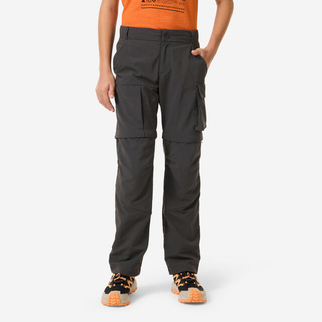 Pantalón desmontable de montaña y trekking Niños 7-15 años Quechua MH50 tw gris
