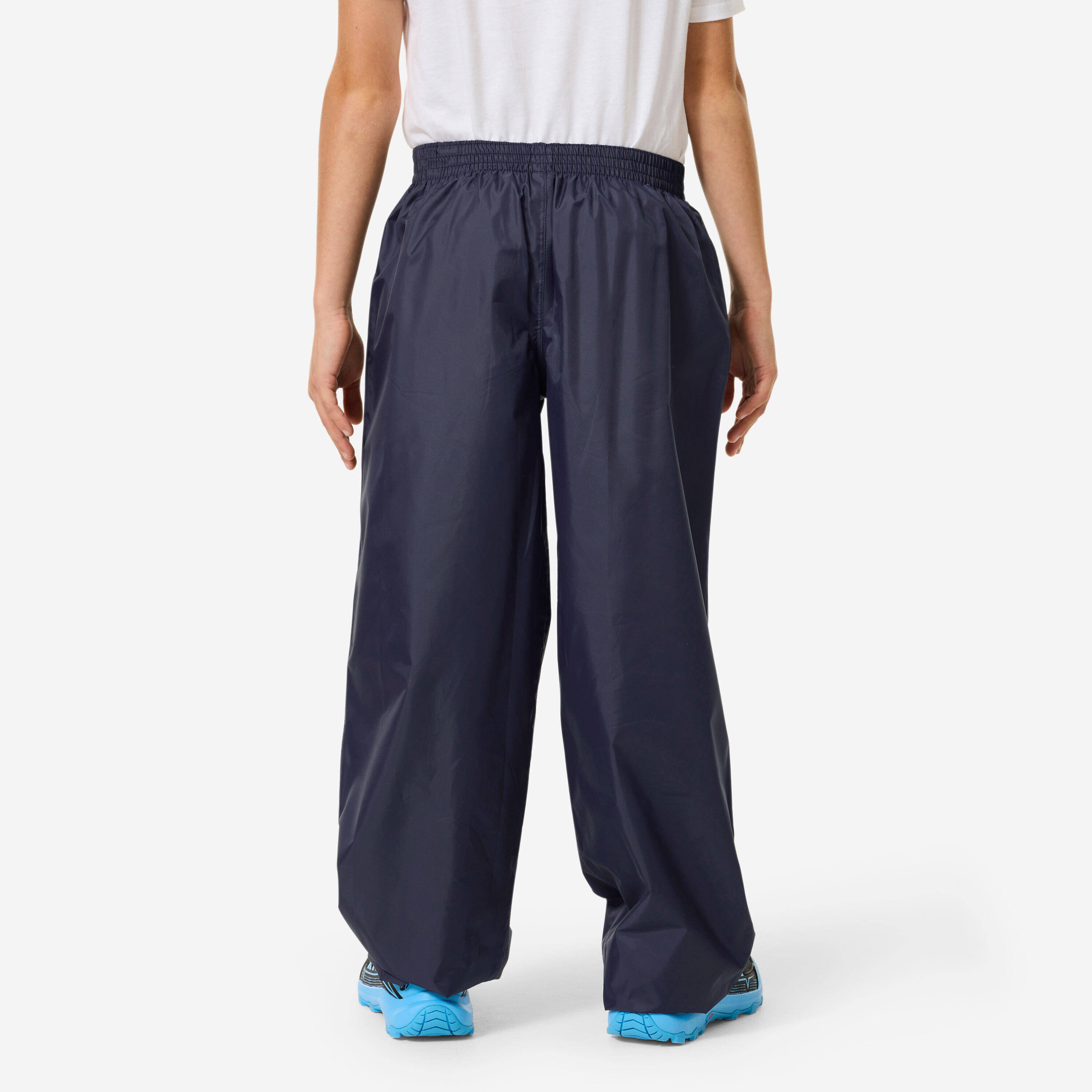 Kids' Hiking Waterproof Overtrousers MH100 7-15 Years - Navy Blue -  4