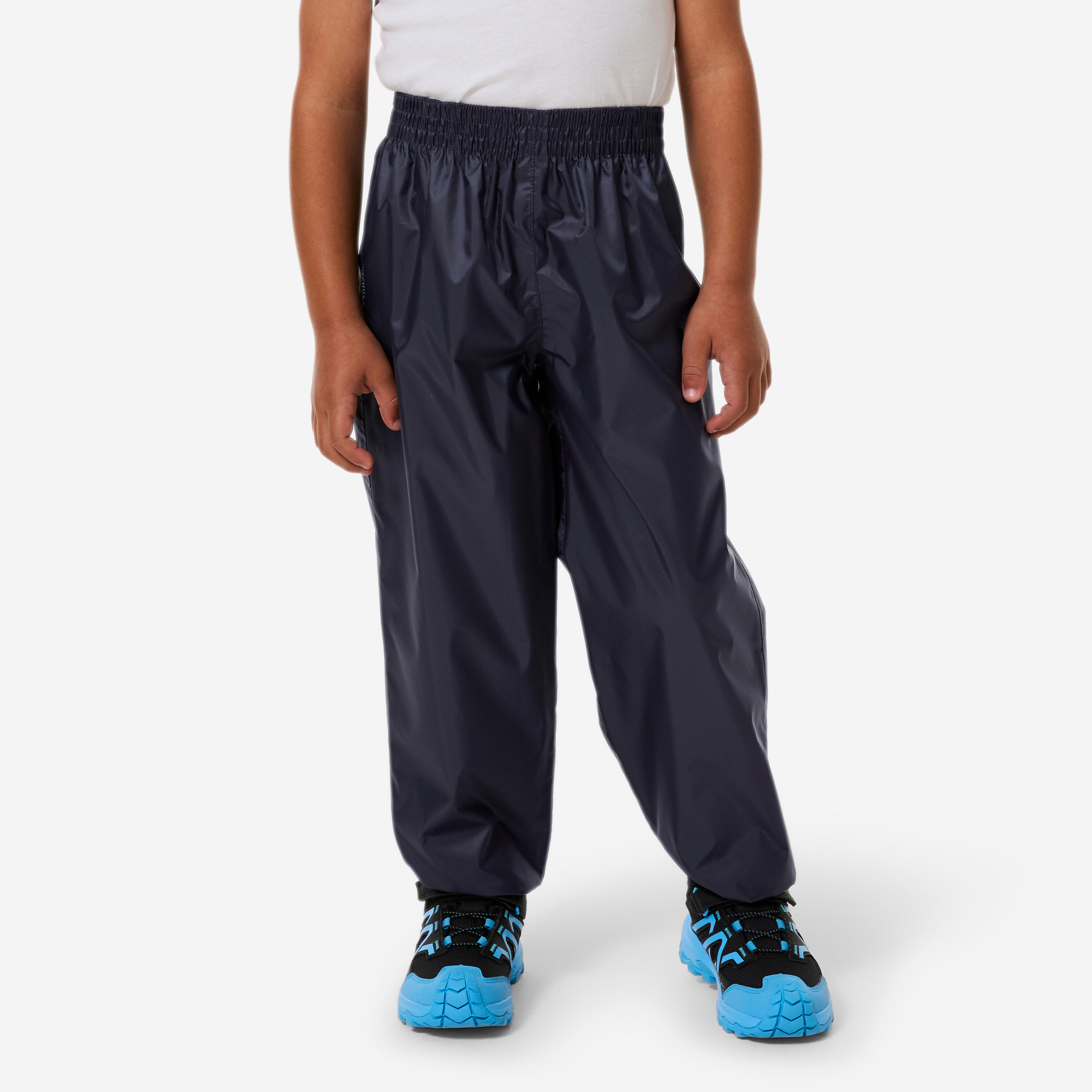 QUECHUA Überziehhose Regenhose MH100 Kinder wasserdicht Gr. 92–122 Bergwandern blau