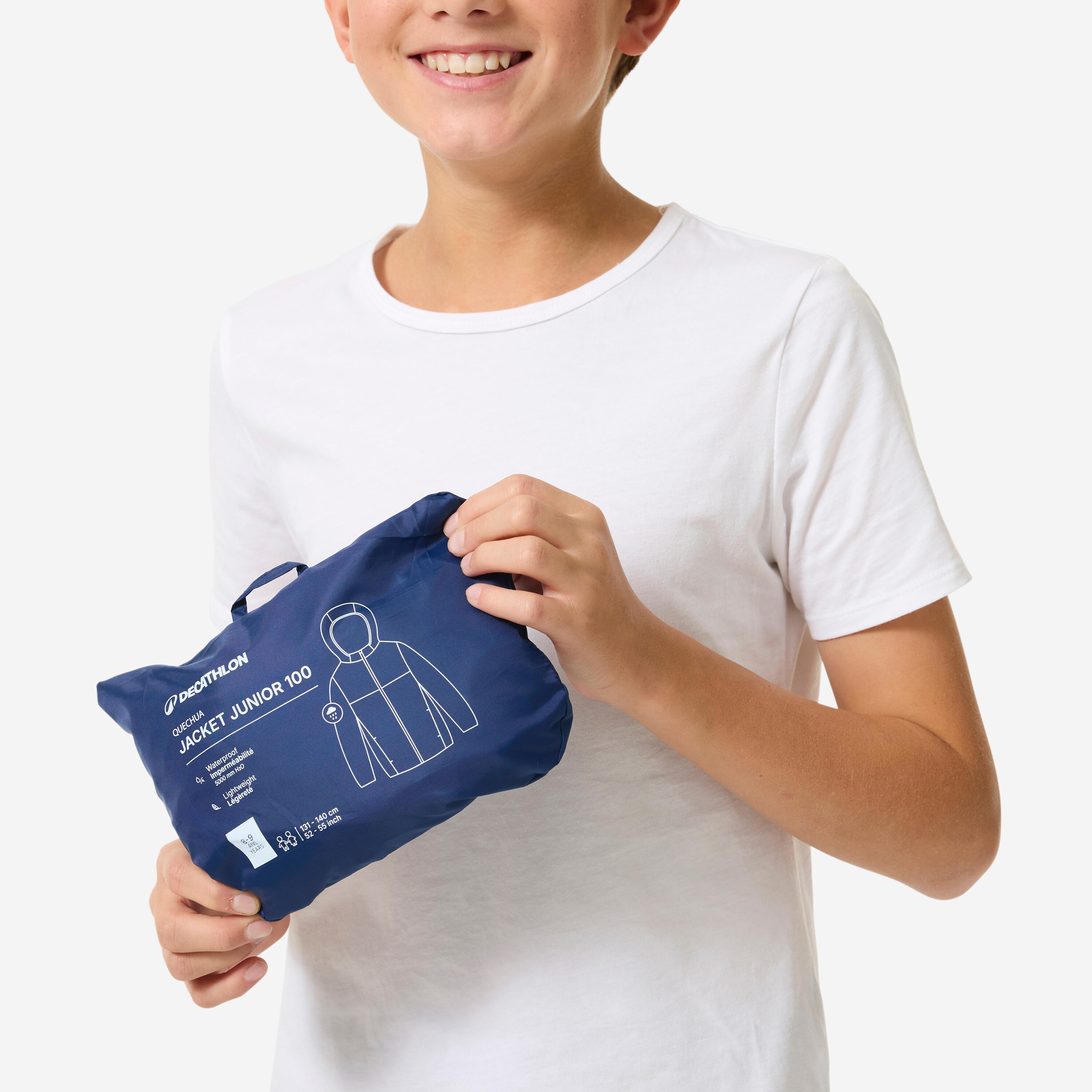 Manteau de randonnée imperméable enfant, MH 100 7/8