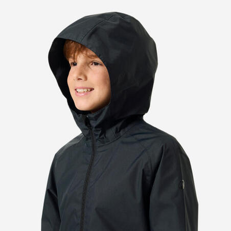 Куртка MH500 для туризму водонепроникна для дітей від 7 до 15 років сіра