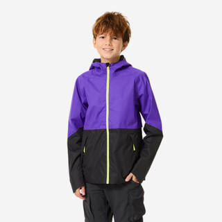 Kids’ waterproof hiking jacket, MH500 7-15 years - Twin Purple