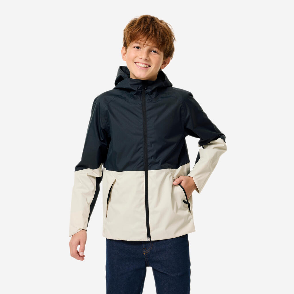 Kids’ waterproof hiking jacket, MH500 7-15 years - Twin Grey