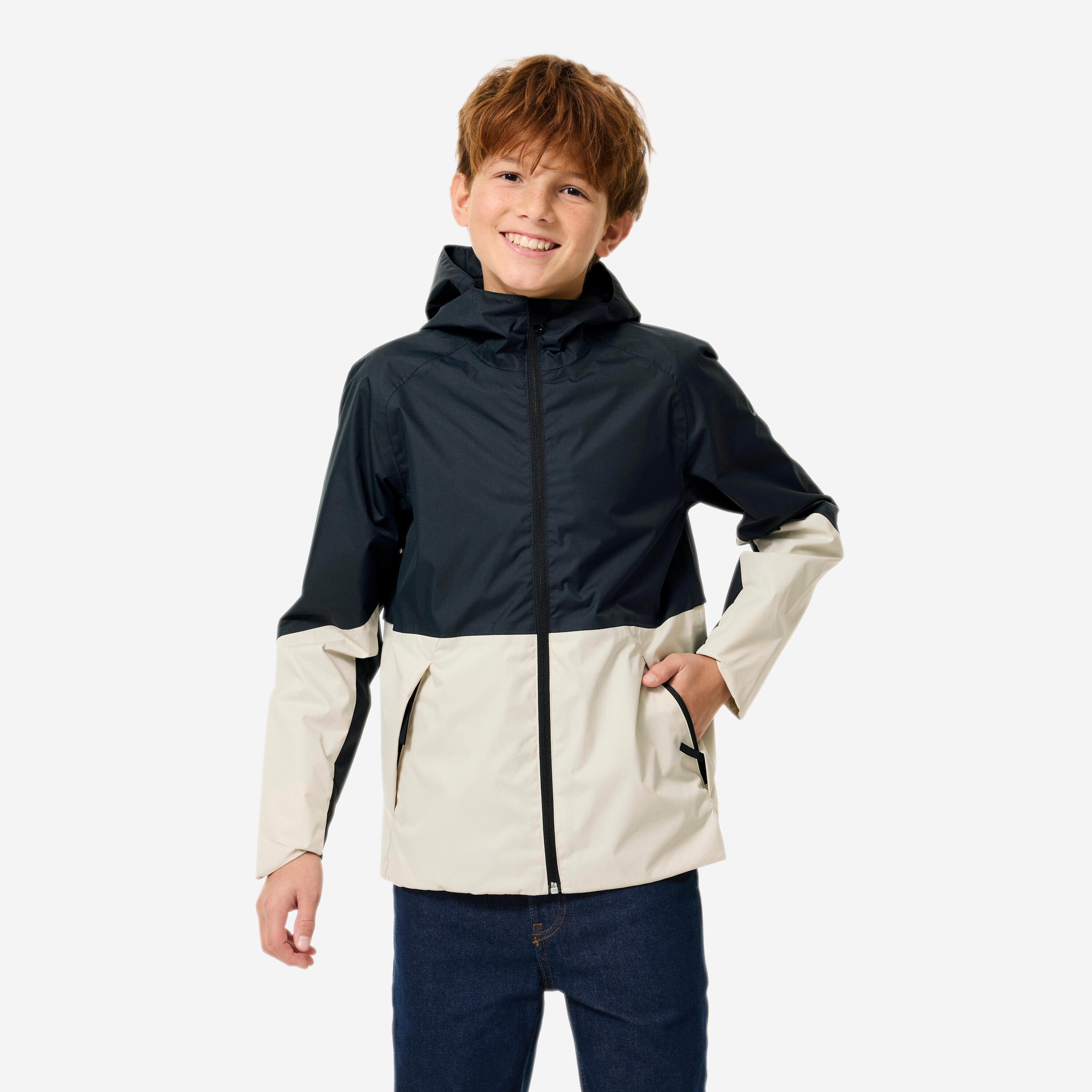 Kids’ waterproof hiking jacket, MH500 7-15 years - Twin Grey-image-44