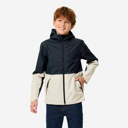 Veste de randonnée imperméable 7-15 ans enfant, MH500 twin gris