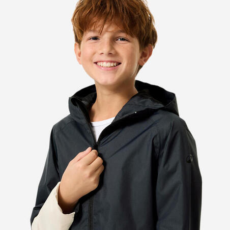 Куртка MH500 для туризму водонепроникна для дітей від 7 до 15 років сіра