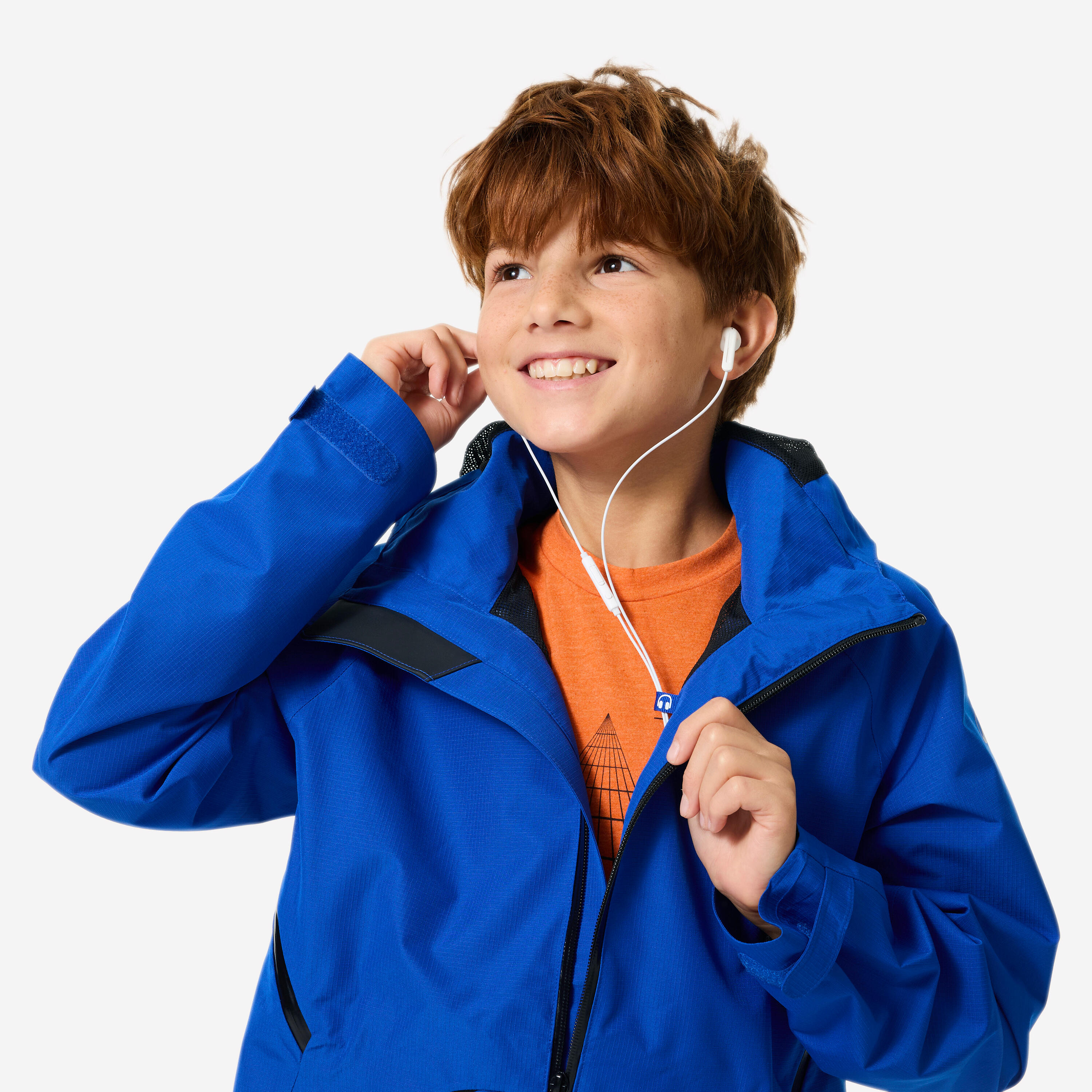Veste de randonnée montagne imperméable légère enfant 7-15 ans, MH900 bleu 11/12