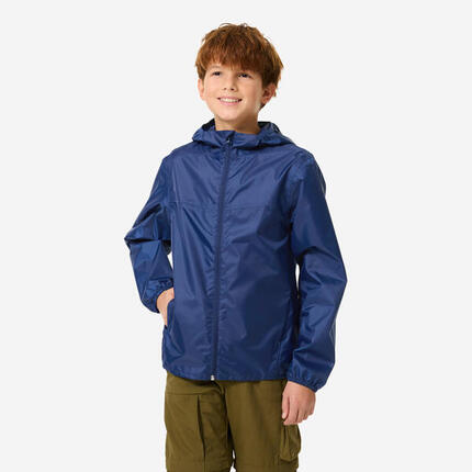 Veste imperméable de randonnée enfant MH100 zip TW gris