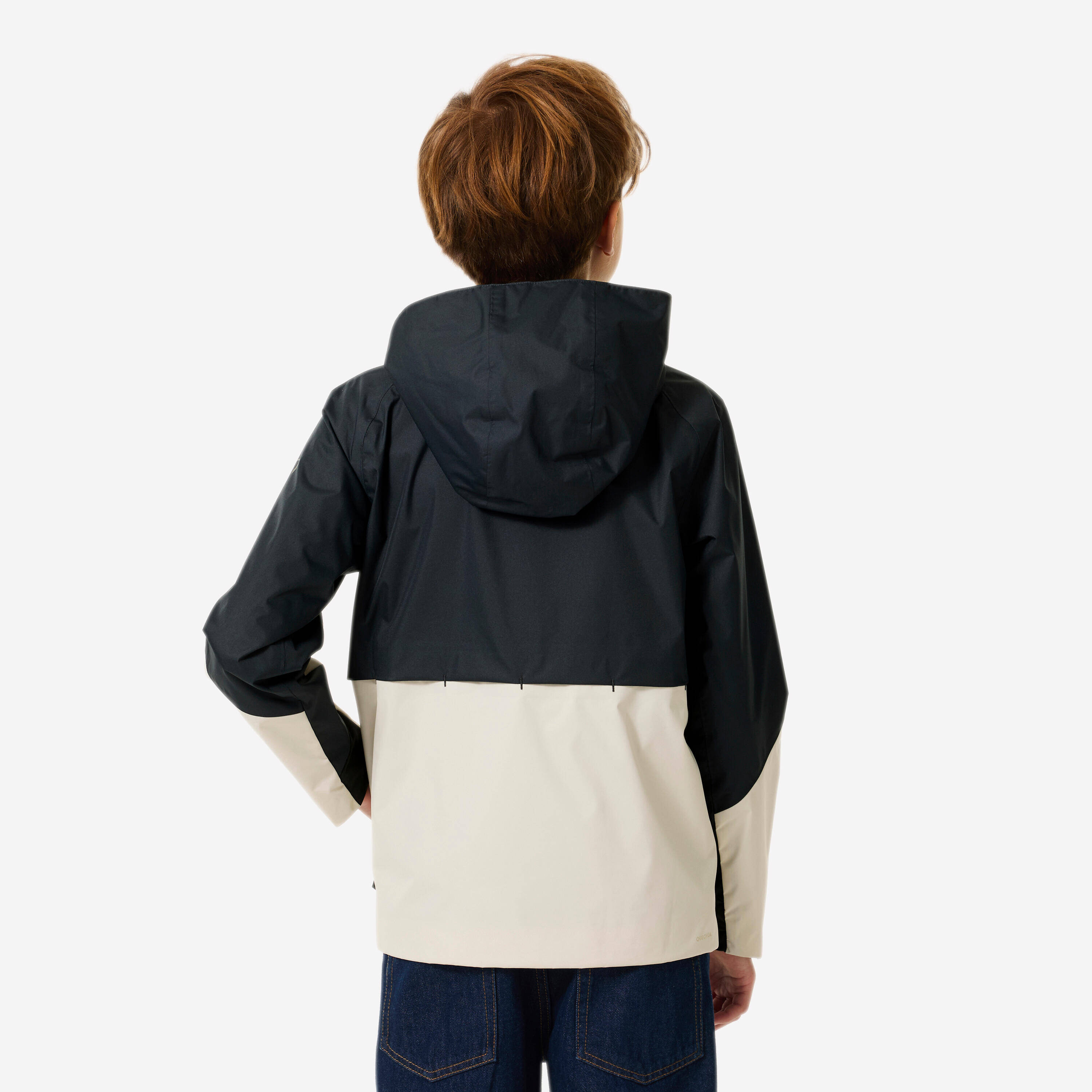 Kids’ waterproof hiking jacket, MH500 7-15 years - Twin Grey -  4