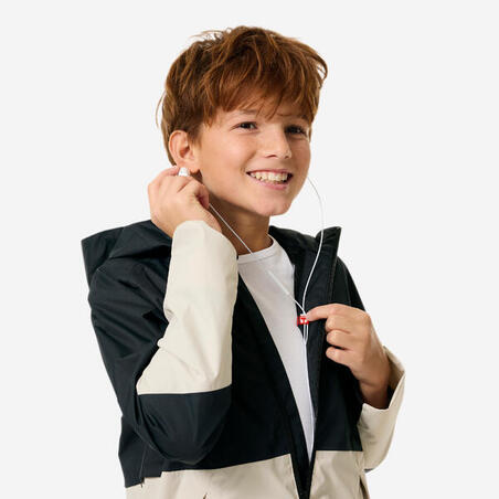 Куртка MH500 для туризму водонепроникна для дітей від 7 до 15 років сіра