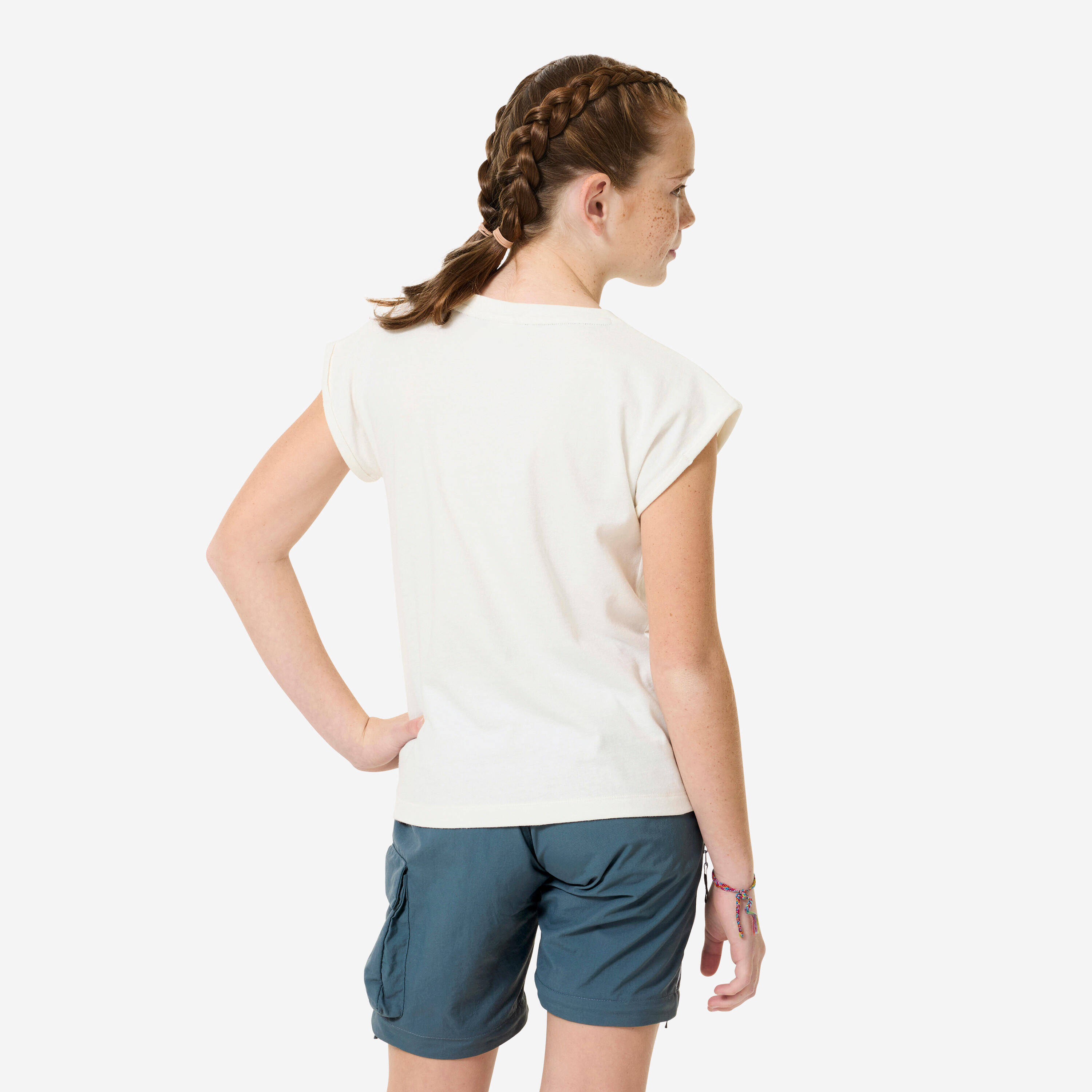 Kids’ hiking T-shirt, NH100 7-15 years - Twin White -  3