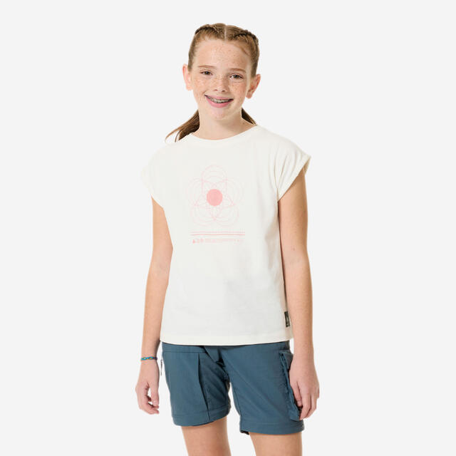 T-Shirt Kinder Gr. 122–170 Wandern - NH100 Twin weiß