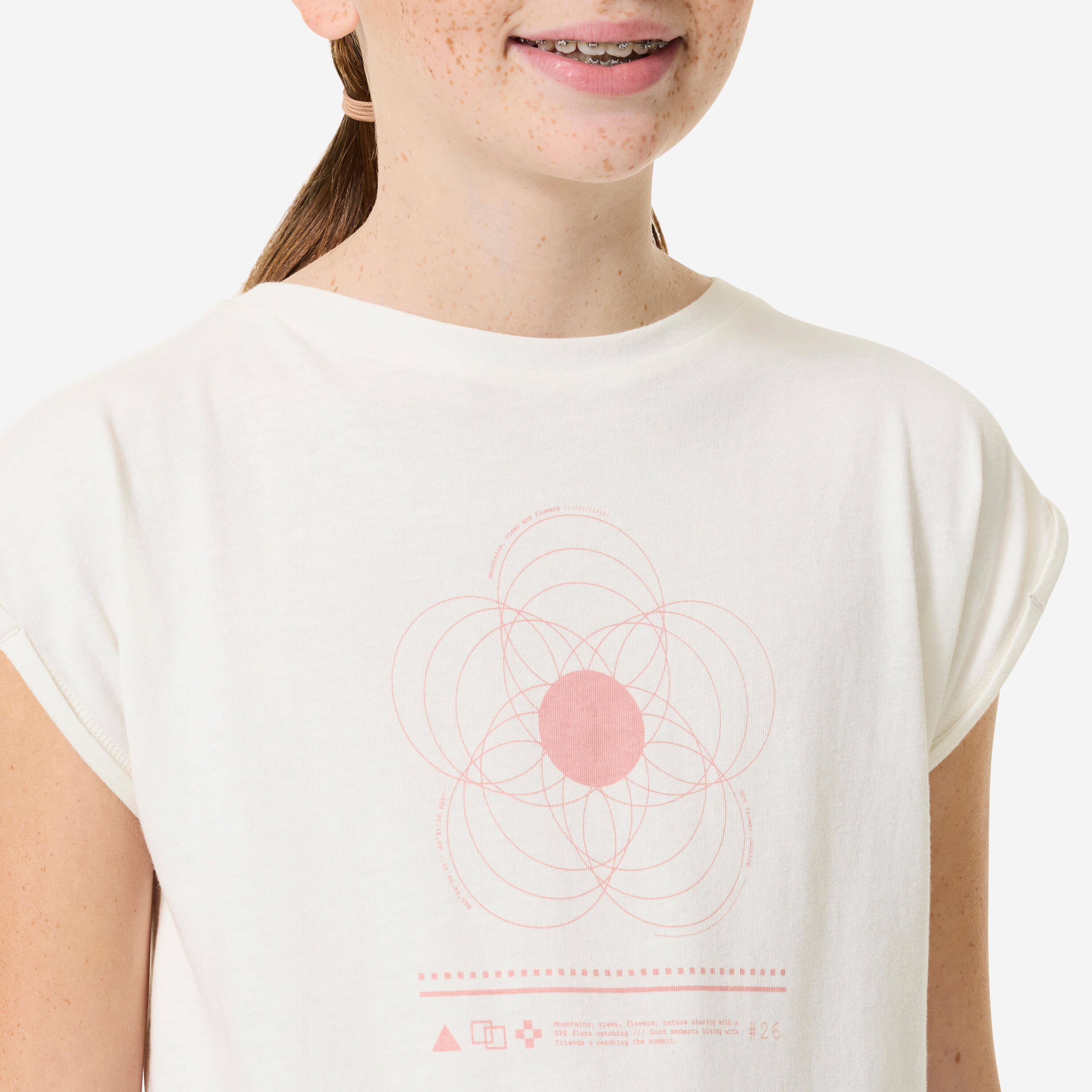 Kids’ hiking T-shirt, NH100 7-15 years - Twin White -  4