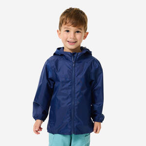 Chaqueta impermeable de senderismo niños 2-6 años, MH100 zip kid azul marino