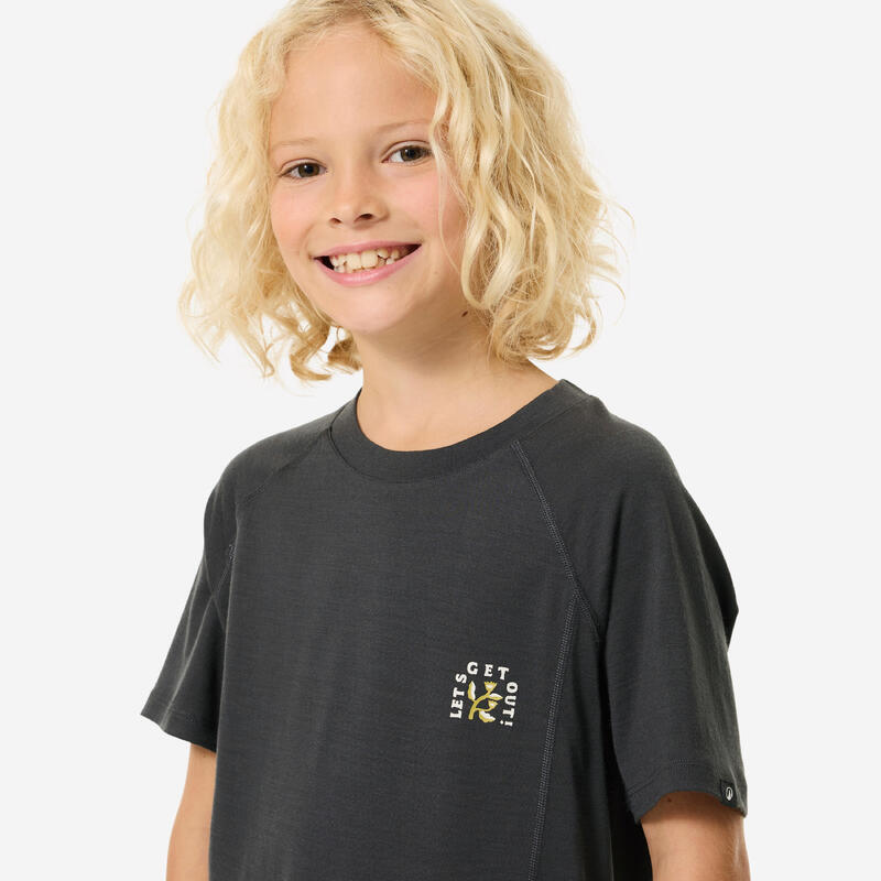 Dětské turistické merino tričko MH 900 7–15 let