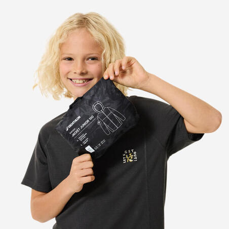 Куртка дитяча MH100 для туризму водонепроникна сіра