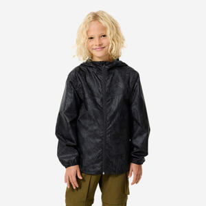 Chaqueta impermeable de senderismo niños 7-15 años, MH100 zip gris