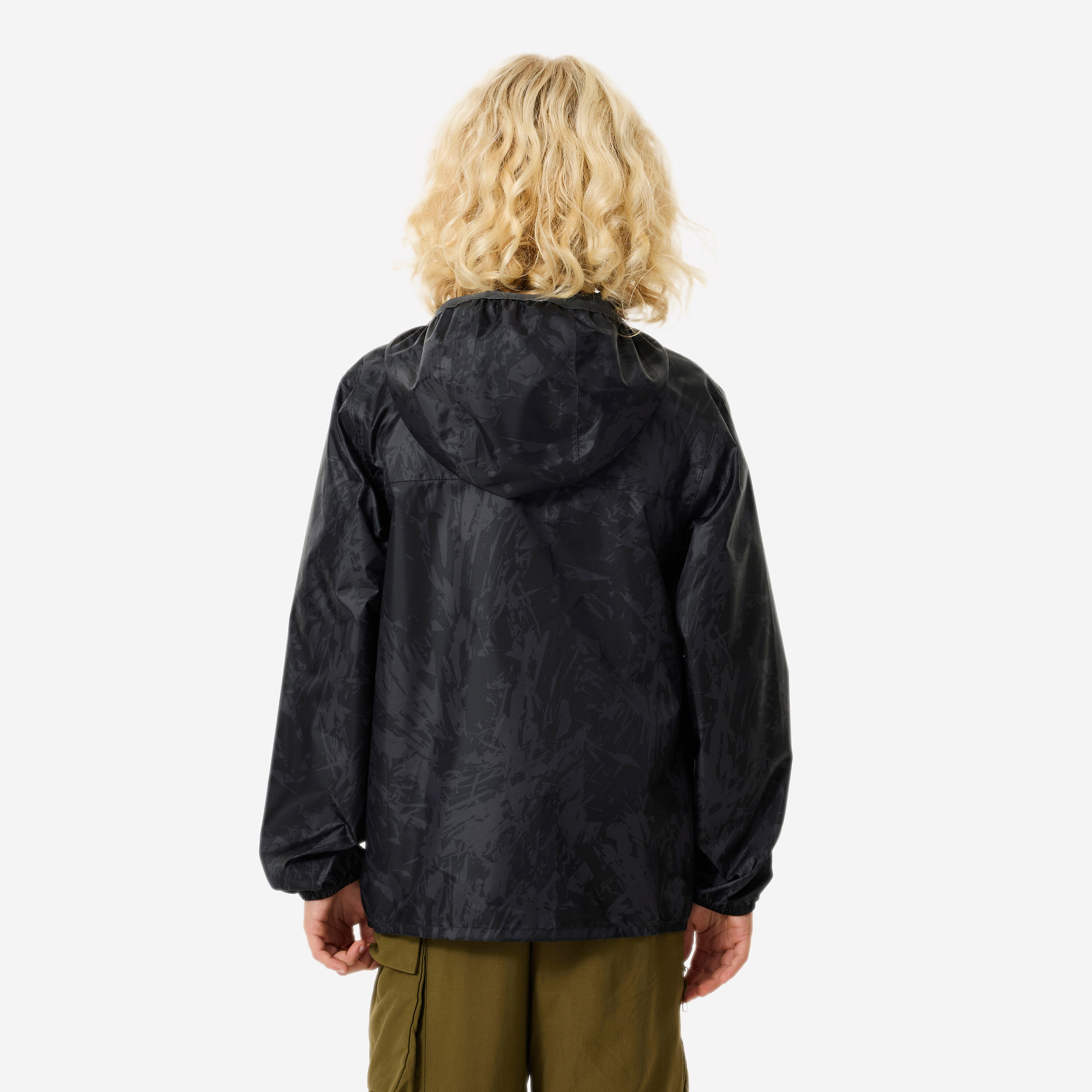 Veste imperméable de randonnée enfant 7-15 ans, MH100 zip gris 3/7