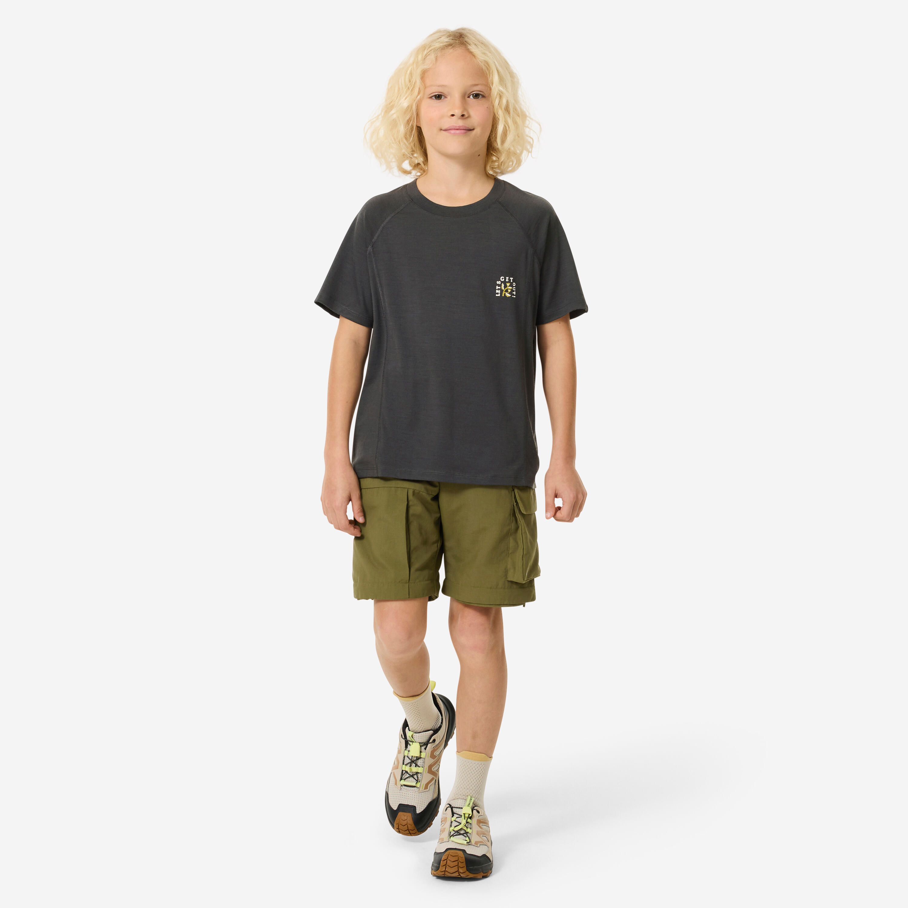 Pantalon de randonnée convertible enfant, MH 500 4/15